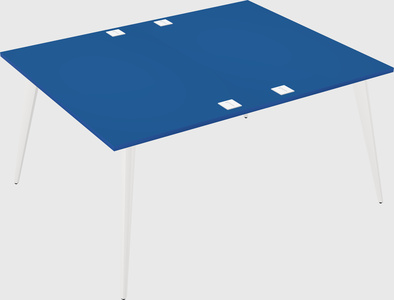Shared rectangular office desk system