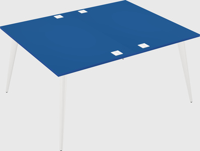Shared rectangular office desk system