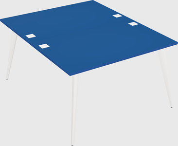 Shared rectangular office desk system