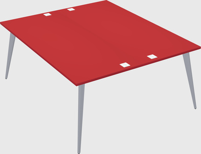 Shared rectangular office desk system