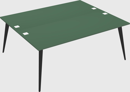 Shared rectangular office desk system