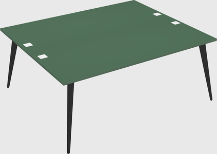 Shared rectangular office desk system