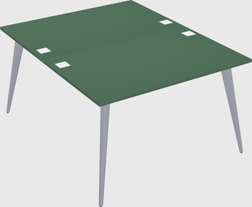 Shared rectangular office desk system