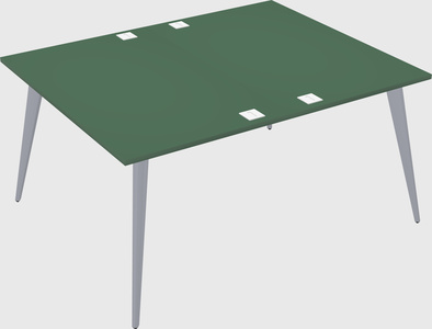 Shared rectangular office desk system