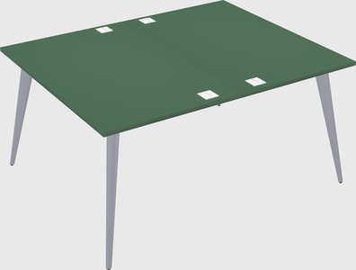 Shared rectangular office desk system
