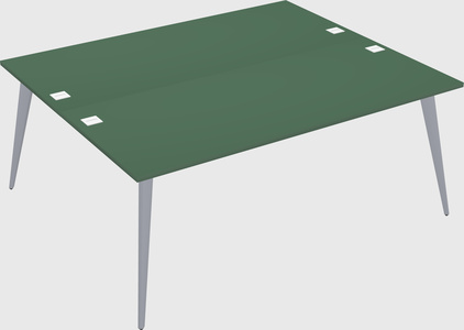 Shared rectangular office desk system