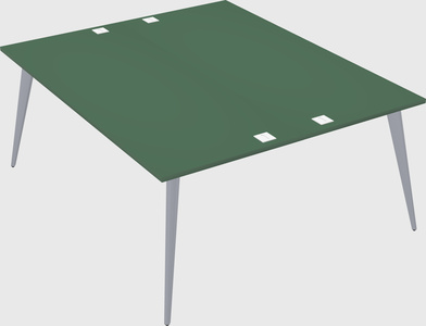 Shared rectangular office desk system