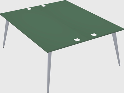 Shared rectangular office desk system