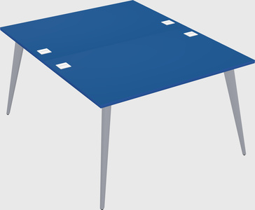 Shared rectangular office desk system