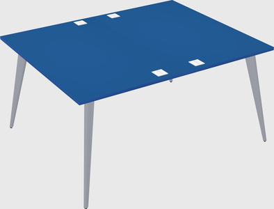 Shared rectangular office desk system