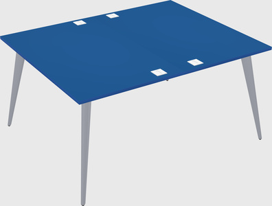 Shared rectangular office desk system