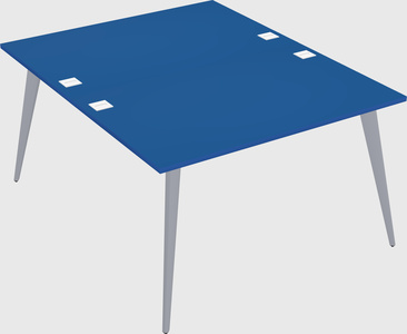 Shared rectangular office desk system