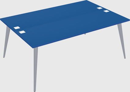 Shared rectangular office desk system