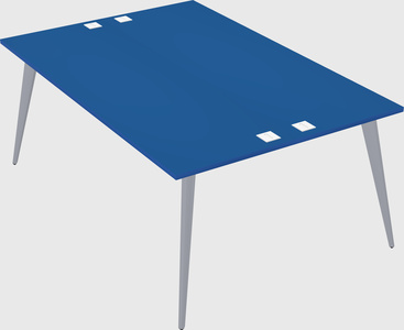 Shared rectangular office desk system