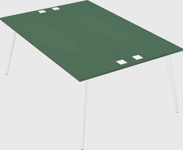 Shared rectangular office desk system