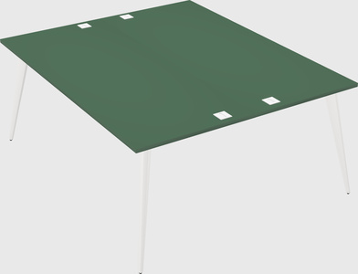 Shared rectangular office desk system