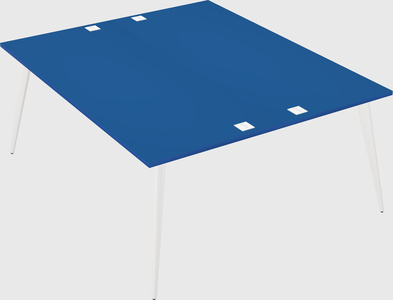 Shared rectangular office desk system