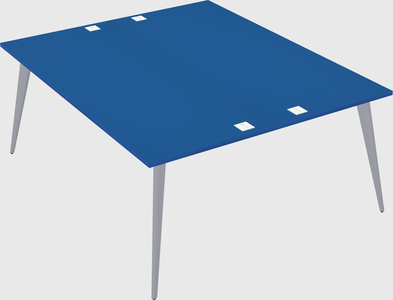Shared rectangular office desk system