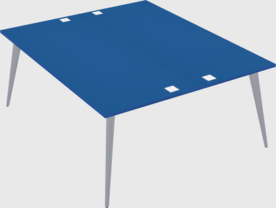 Shared rectangular office desk system