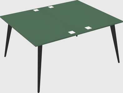 Shared rectangular office desk system