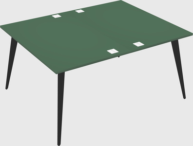 Shared rectangular office desk system