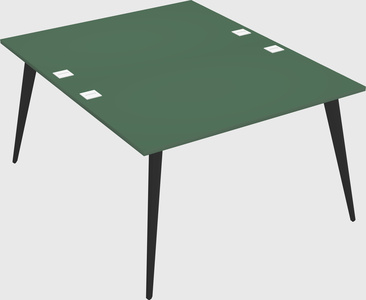 Shared rectangular office desk system