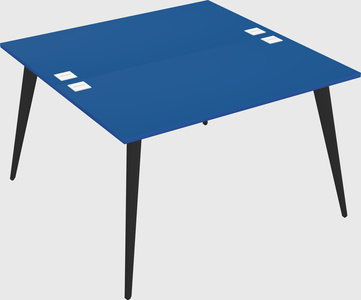 Shared rectangular office desk system