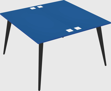Shared rectangular office desk system