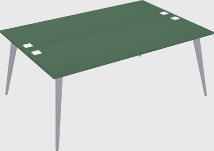 Shared rectangular office desk system
