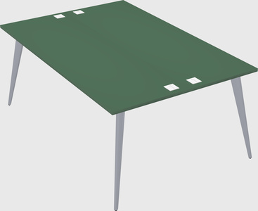 Shared rectangular office desk system