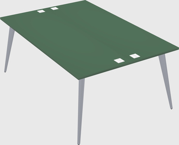 Shared rectangular office desk system