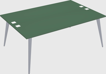 Shared rectangular office desk system