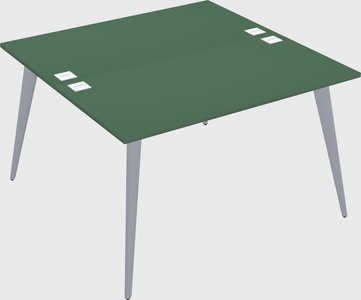 Shared rectangular office desk system