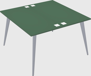 Shared rectangular office desk system
