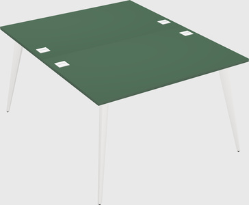 Shared rectangular office desk system