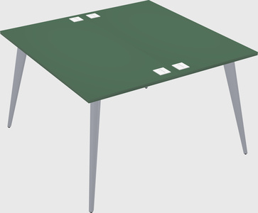 Shared rectangular office desk system