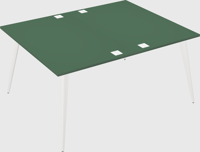 Shared rectangular office desk system