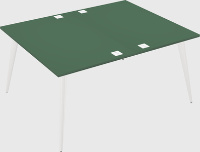Shared rectangular office desk system