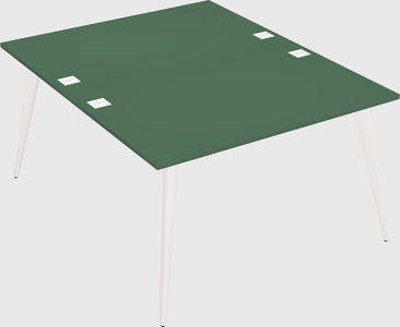 Shared rectangular office desk system