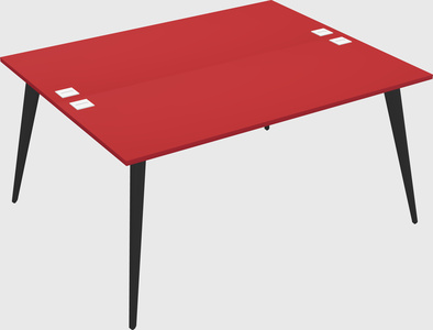 Shared rectangular office desk system