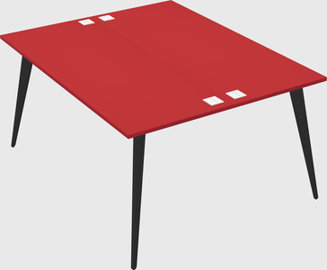 Shared rectangular office desk system