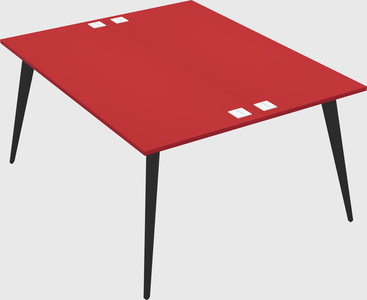 Shared rectangular office desk system