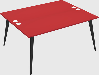 Shared rectangular office desk system
