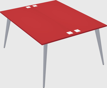 Shared rectangular office desk system