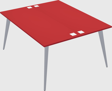 Shared rectangular office desk system