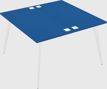 Shared rectangular office desk system
