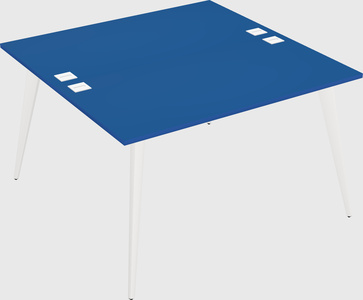 Shared rectangular office desk system