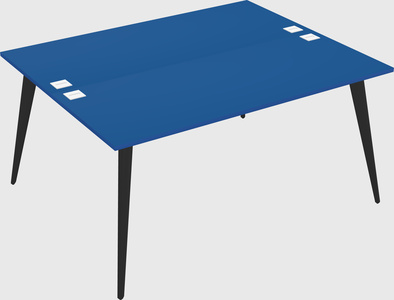 Shared rectangular office desk system