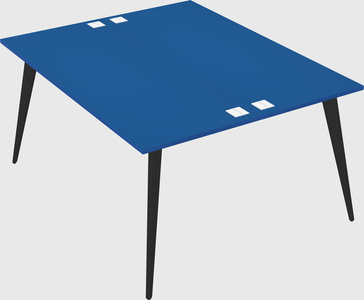 Shared rectangular office desk system