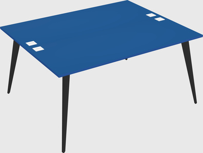 Shared rectangular office desk system